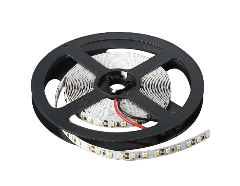 Banda LED flexibila, SMD2835, 12 V DC, 4.8W/m, 60LED-uri/M, alb cald, 5 m,  nerezistenta la apa